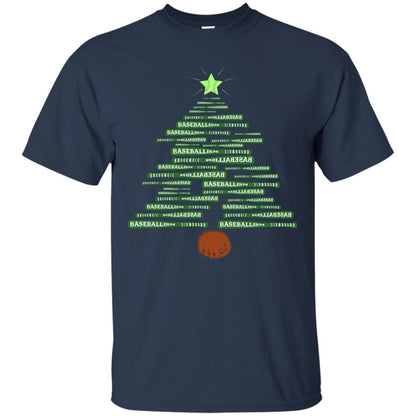 Baseballism Christmas Tree Gift Shirt Navy