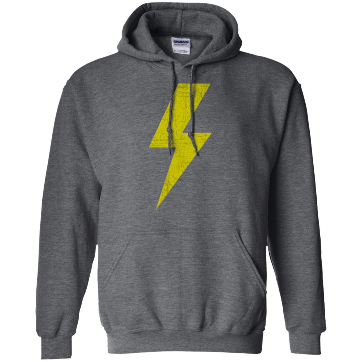 Retro Distressed Yellow Lighting Bolt T Shirt Dark Heather