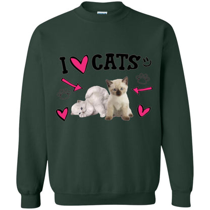 Cat Lover T-shirt I Love Cats Forest Green