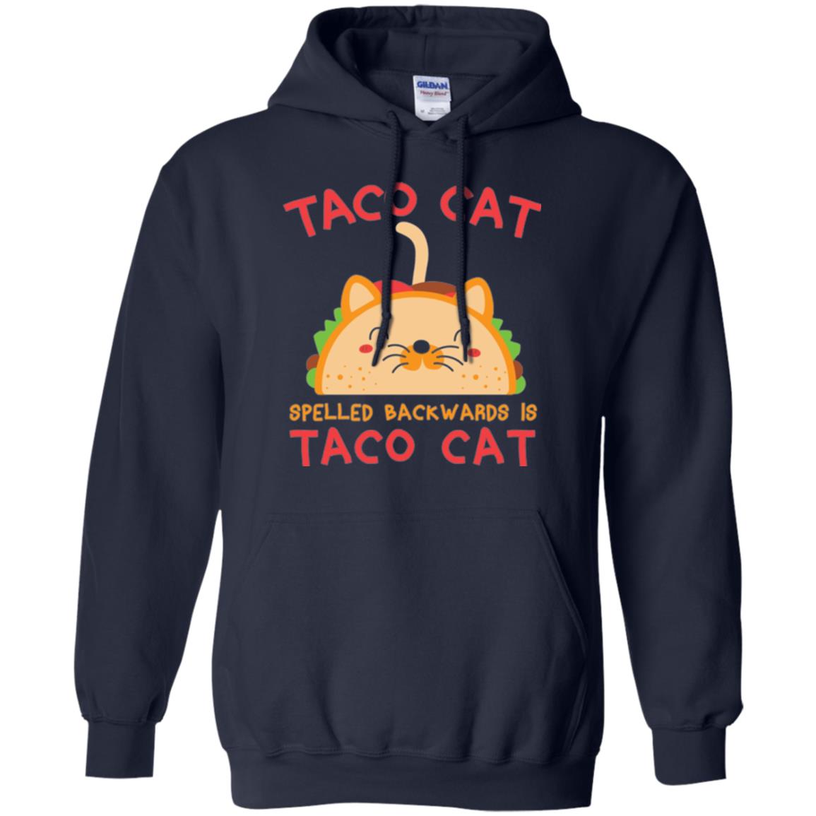 Taco Cat T-shirt Spelled Backwards Is Taco Cat Navy