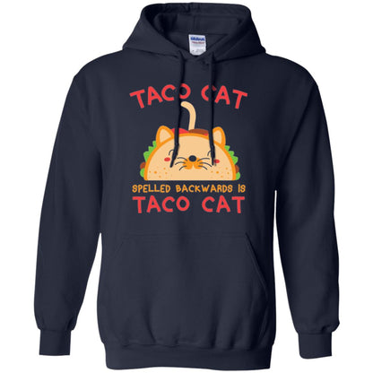 Taco Cat T-shirt Spelled Backwards Is Taco Cat Navy