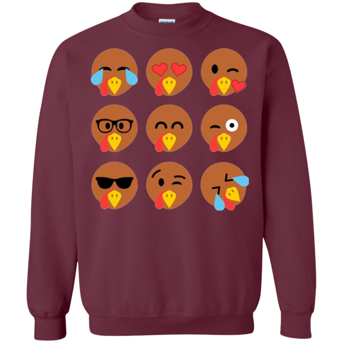 Thanksgiving T-shirt Turkey Emojis Maroon