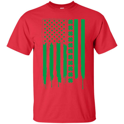 Irish American Flag St Patrick_s Day T-shirt Red