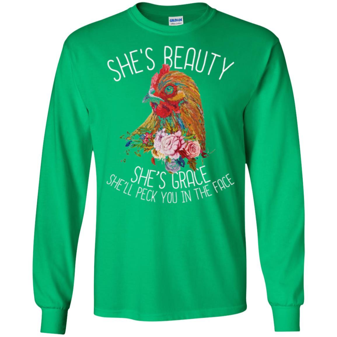 Chicken T-shirt She's Beauty She's Grace Irish Green