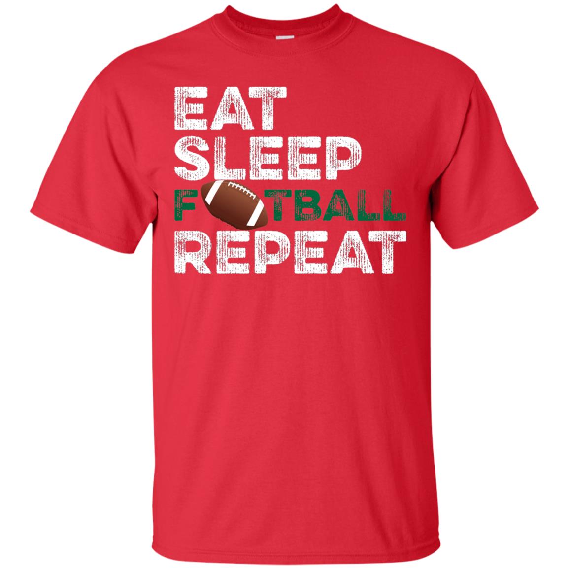 Eat Sleep Football Repeat Football Lover Shirt Red