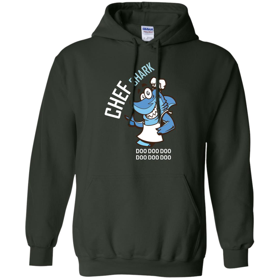Chef Shark Doo Doo Doo Shirt For Cooker Forest Green