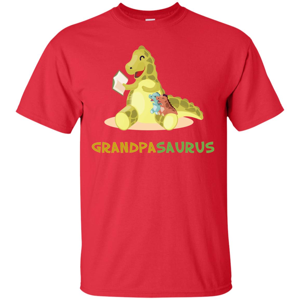 Grandpasaurus Granddad Grandpa Shirt Red