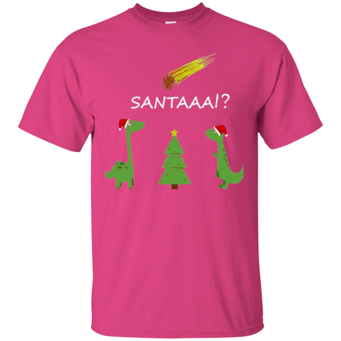 Christmas T-shirt Funny Dinosaus Santaaa Heliconia