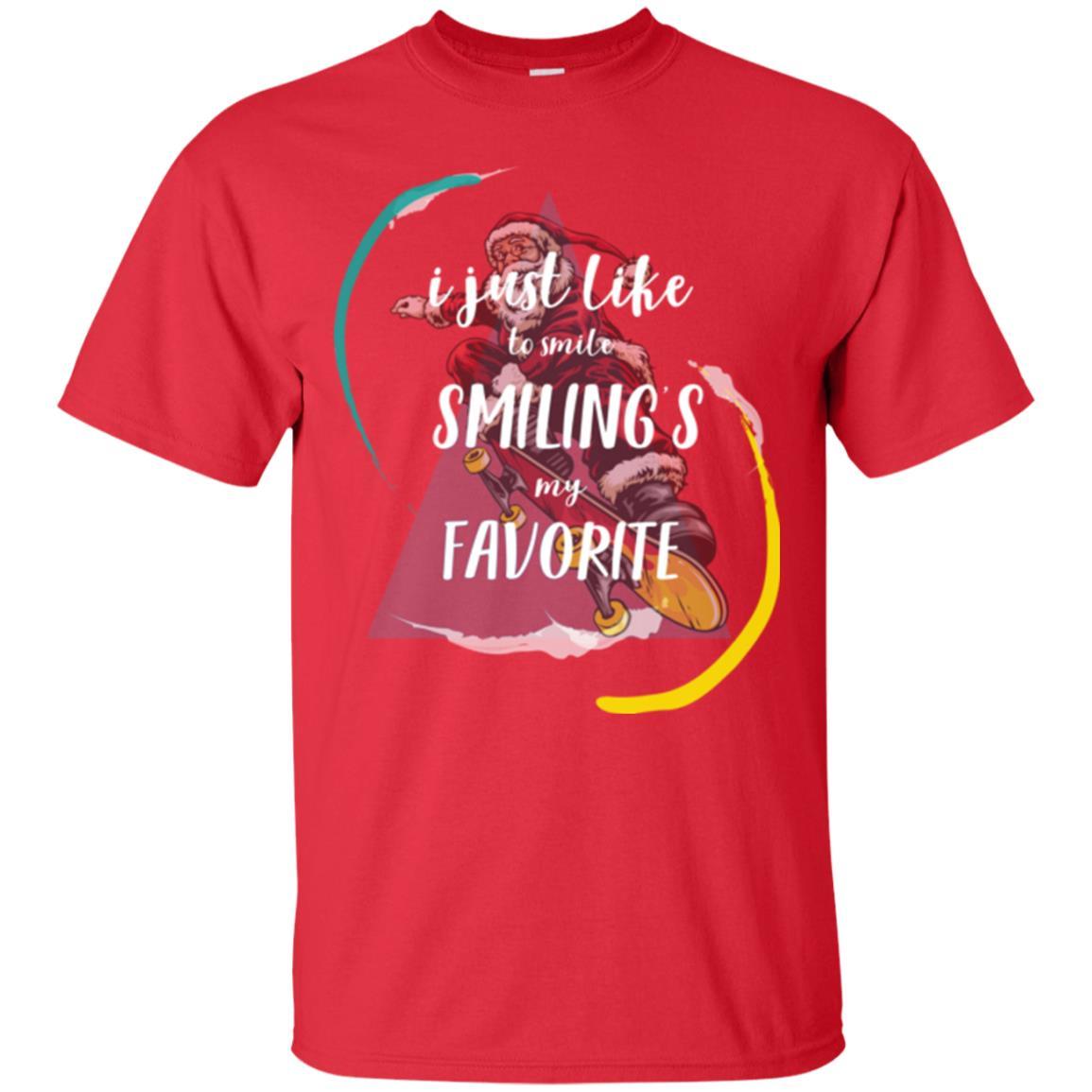 Christmas T-shirt I Just Like To Smile Smiling My Favorite Red