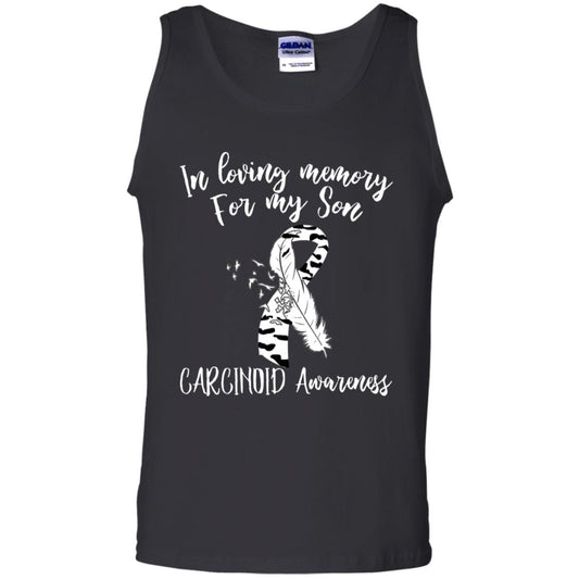 In Loving Memory For My Son Carcinoid Awarenss Zebra Stripe Ribbons Shirt Black