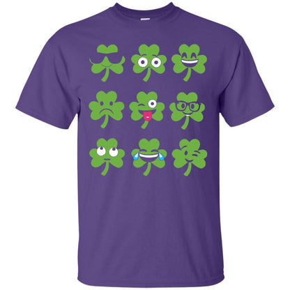 Emoji Shamrock St. Patrick_s Day T-shirt Purple