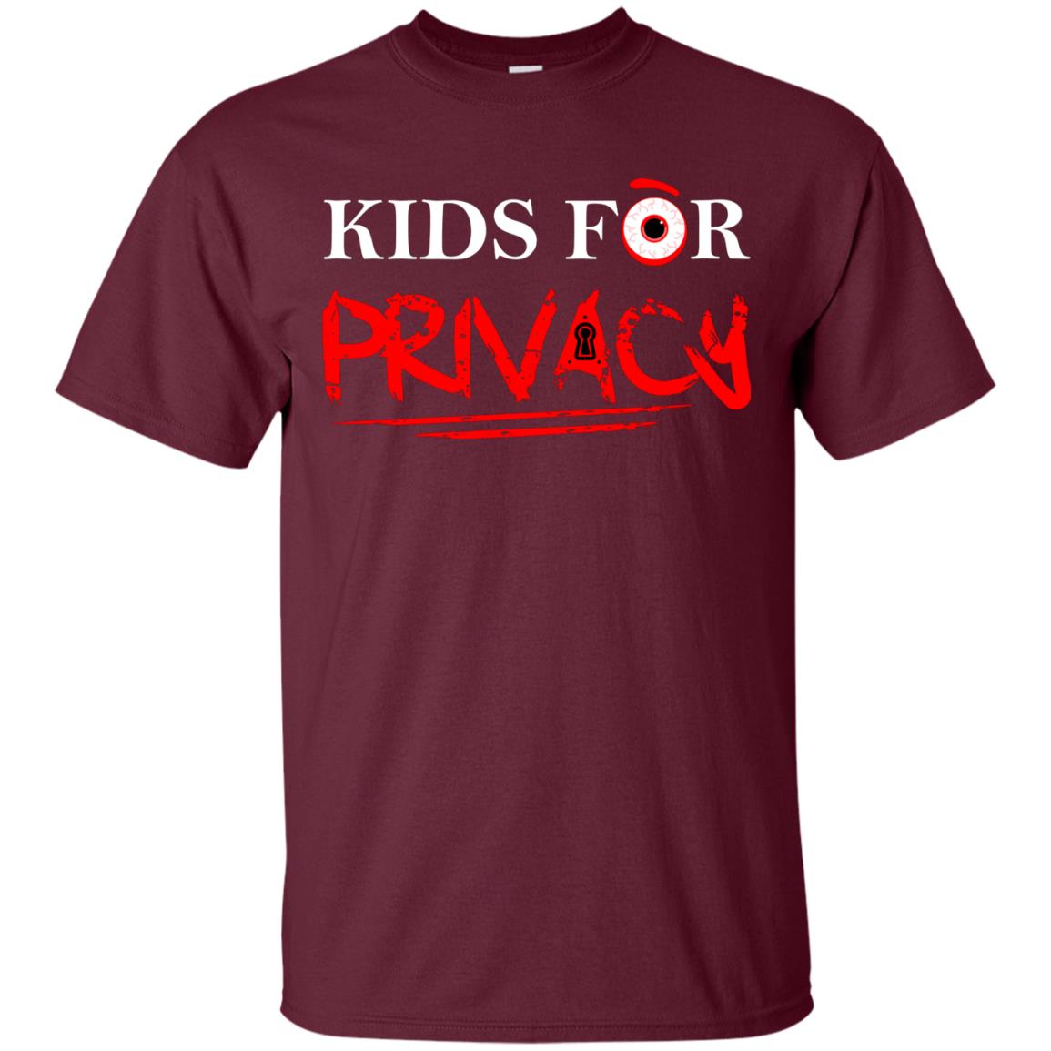 Kids For Privacy Family T-shirt Maroon