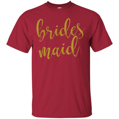 Bridesmaid Gold Glitter Bridal Shower T-shirt Cardinal