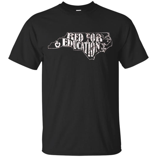 Distressed North Carolina Nc Red For Educator Shirt Black