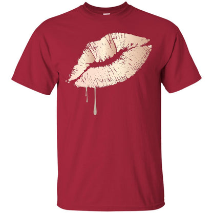 Rose Gold Dripping Lips T-shirt Cardinal