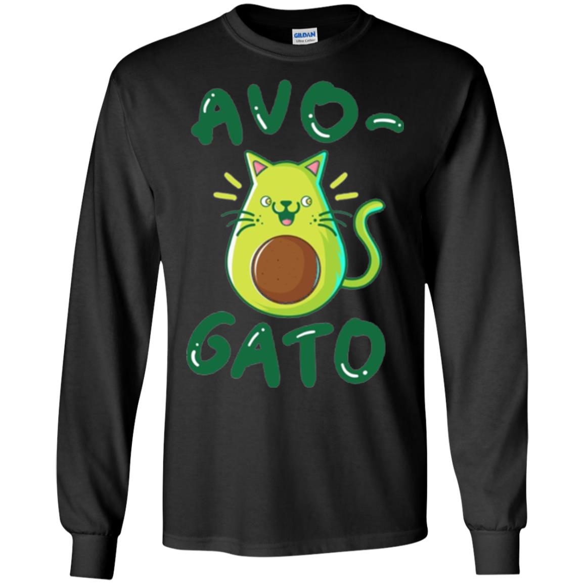 Cat Lovers T-shirt Avocado Avogato Black