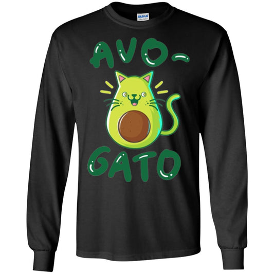 Cat Lovers T-shirt Avocado Avogato Black