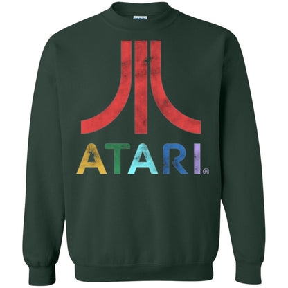 Colorful Retro Atari Gaming Logo T-shirt Forest Green