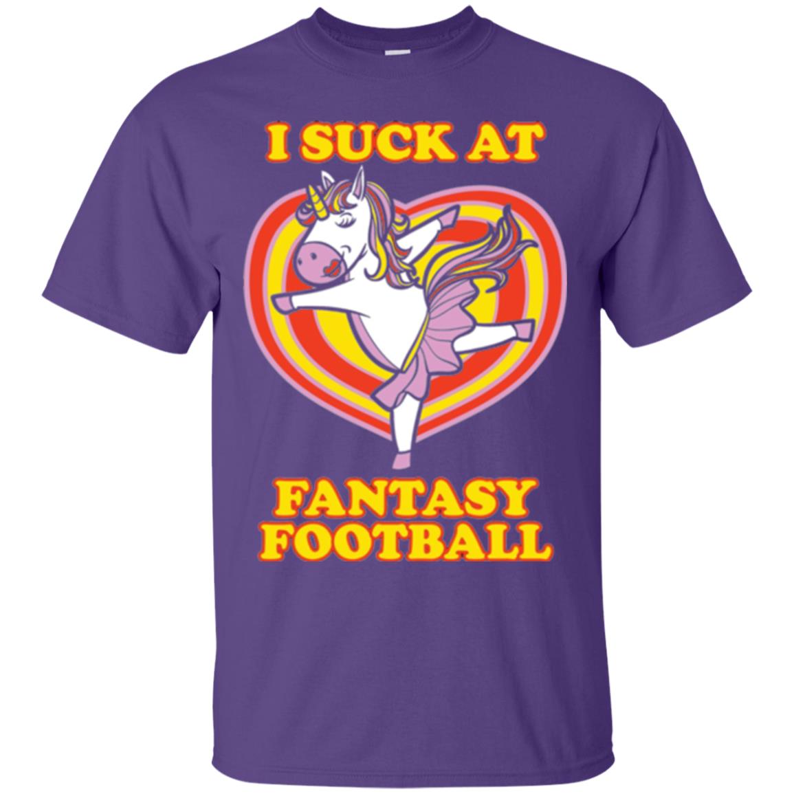 Funny Unicorn Loser T-shirt I Suck At Fantasy Football Purple