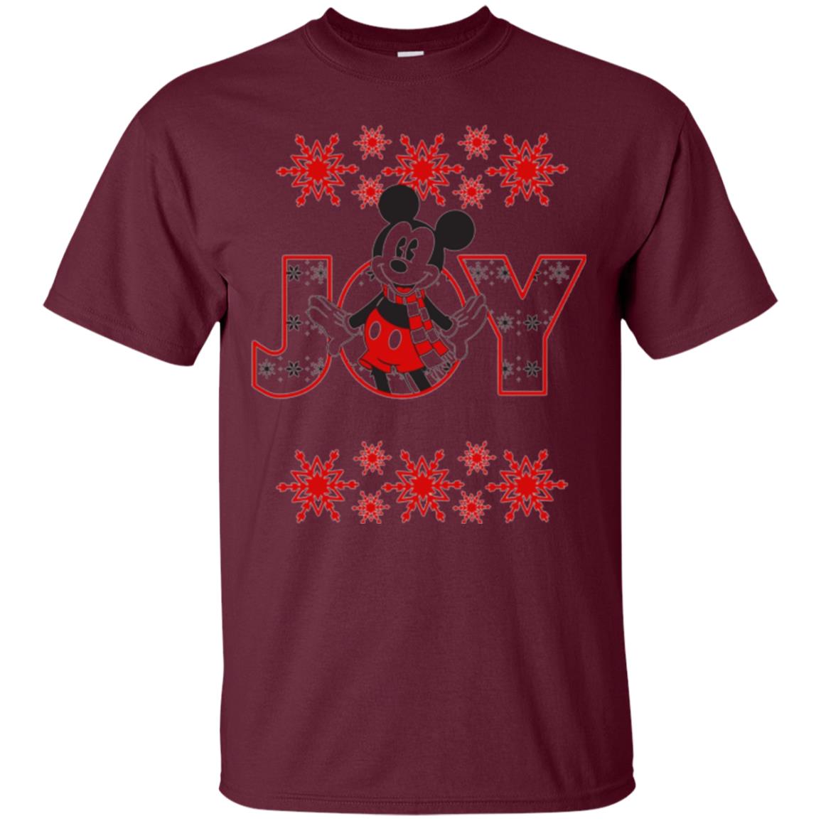 Christmas T-shirt Disney Mickey Mouse Joy Maroon