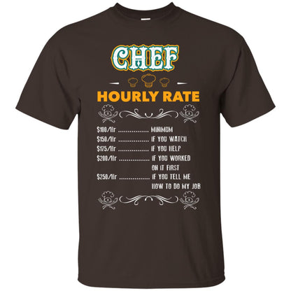 Chef Hourly Rate Cooking Cooker Gift Shirt Dark Chocolate