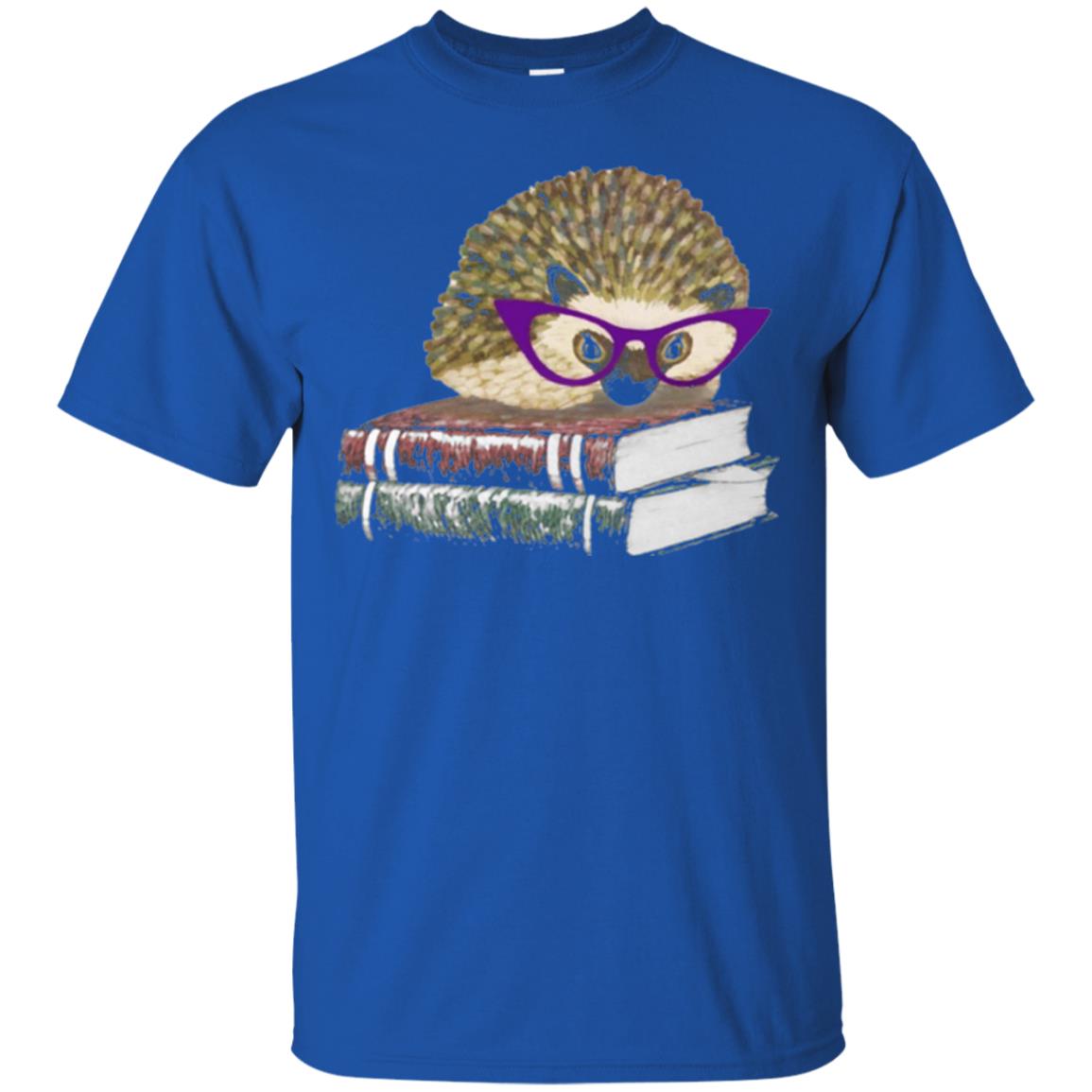 Adorable Hedgehog Book Nerd Gift Shirt Royal