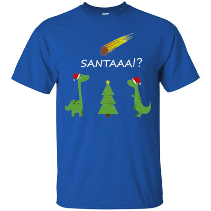 Christmas T-shirt Funny Dinosaus Santaaa Royal