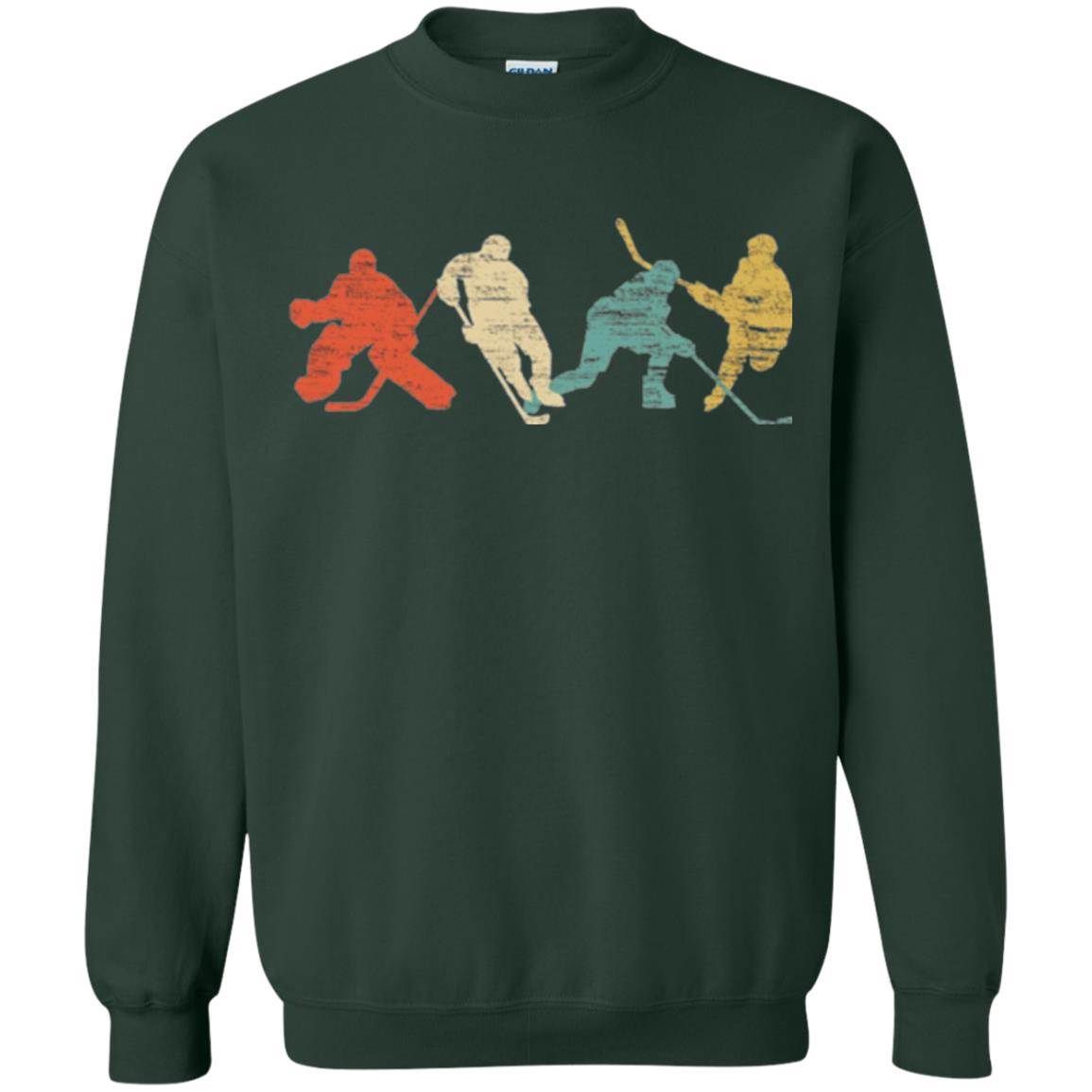 Classic Vintage Style Ice Hockey T-shirt Forest Green