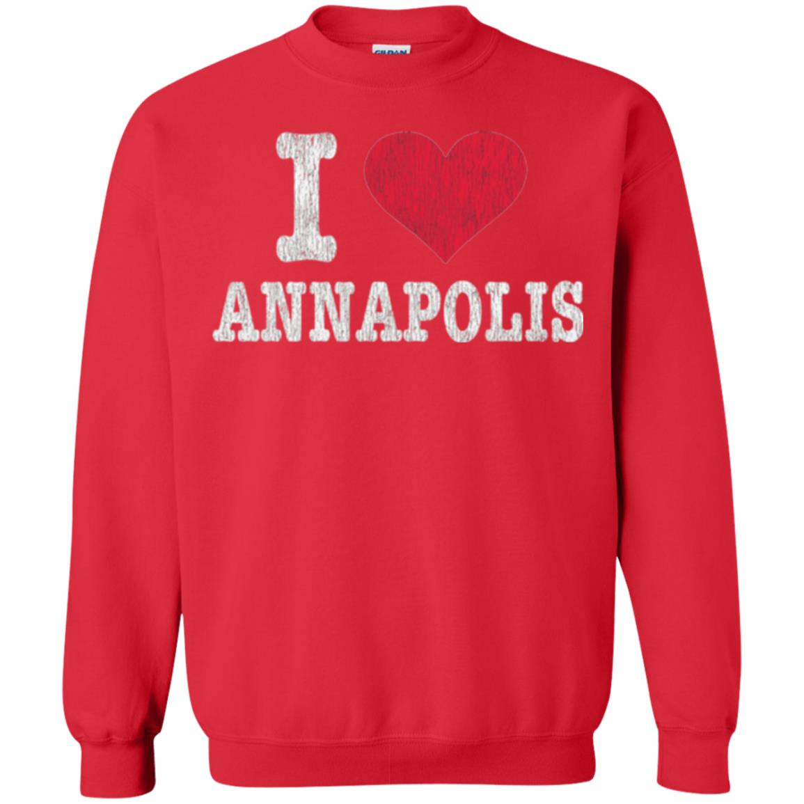 Distressed Retro I Love Annapolis T-shirt Red