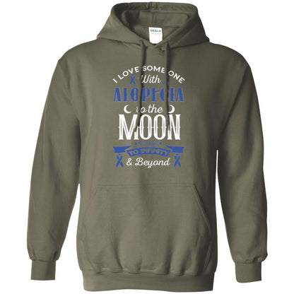 Alopecia Awareness T-shirt Love Someone With Alopecia To The Moon Military Green