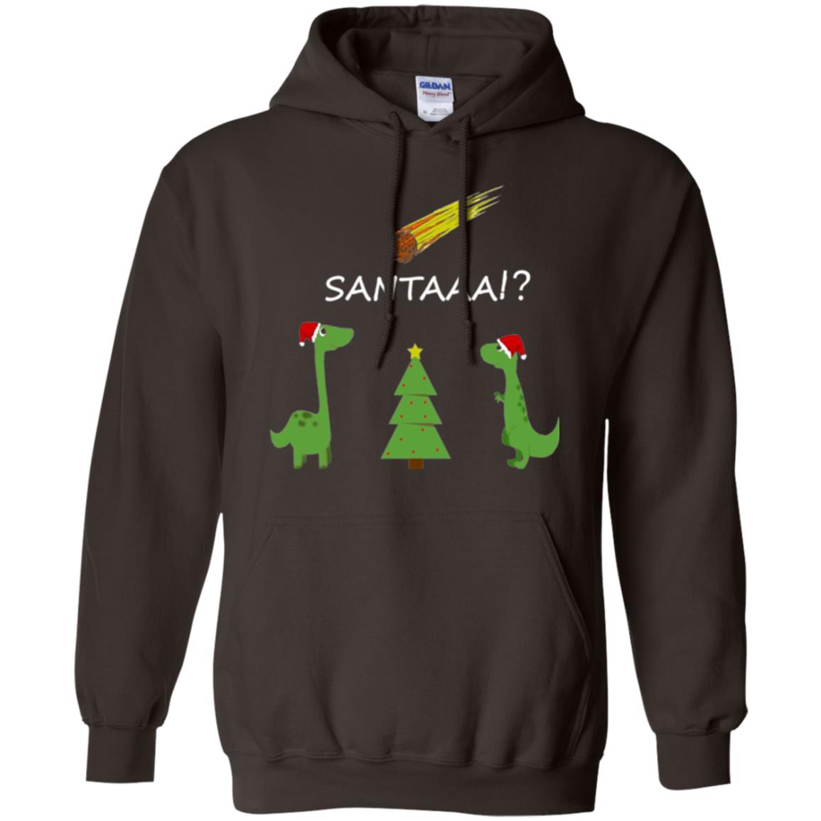 Christmas T-shirt Funny Dinosaus Santaaa Dark Chocolate