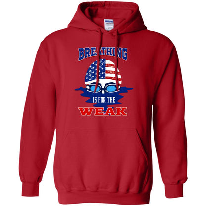 Breathing Is For The Weak Swimmer Gift Shirt Red