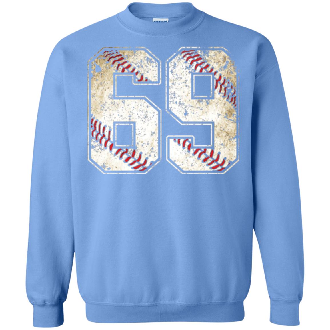 Baseball Player T-shirt Jersey Number 69 Retro Vintage Carolina Blue
