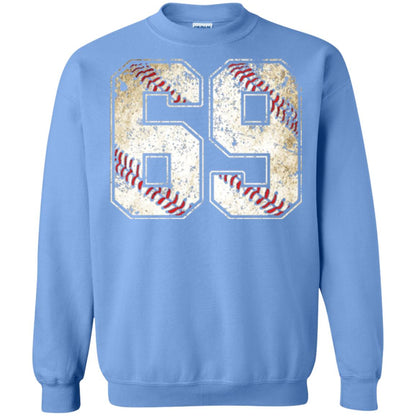 Baseball Player T-shirt Jersey Number 69 Retro Vintage Carolina Blue