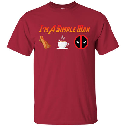 I_m A Simple Man Bacon Coffee And Deadpool Shirt For Man Cardinal