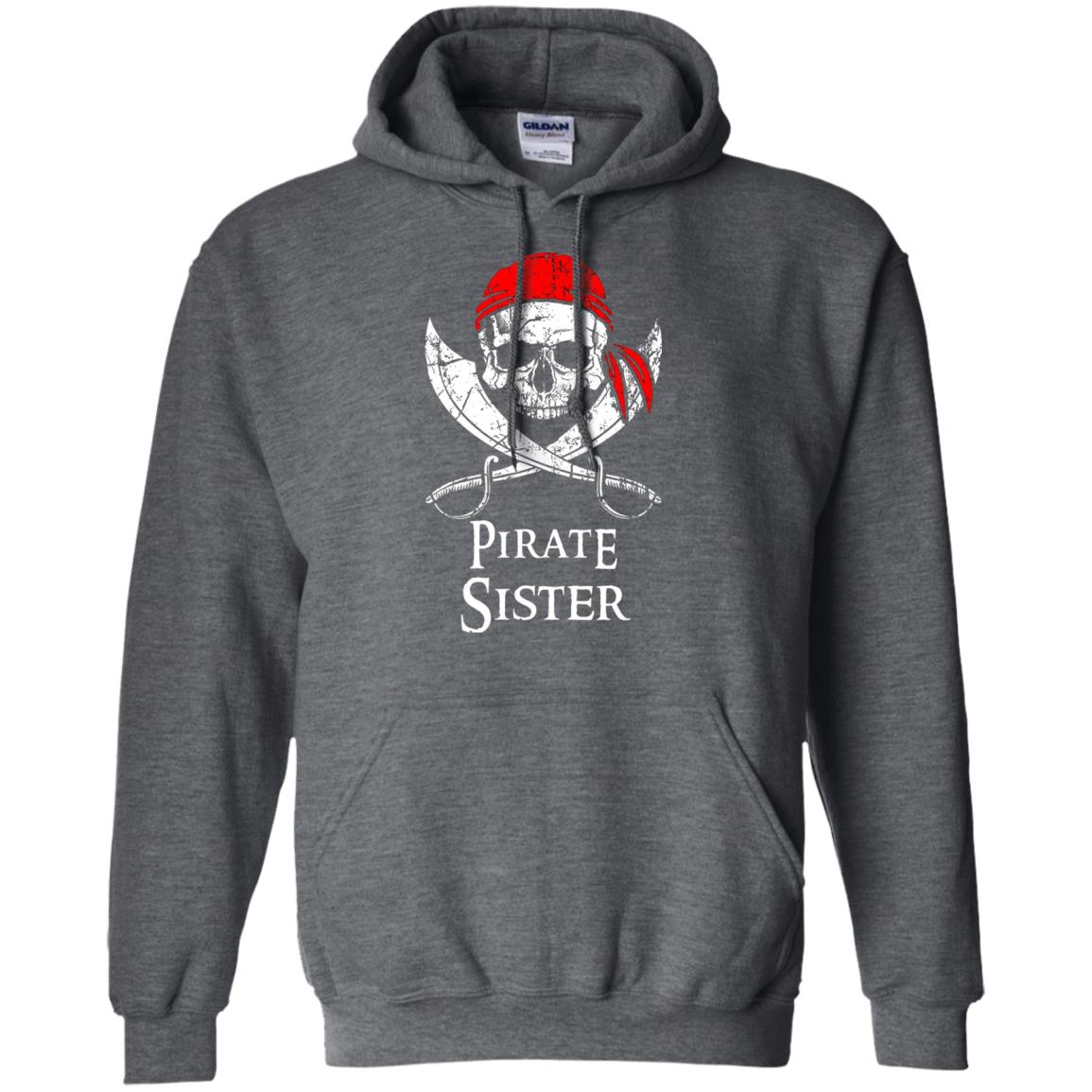 Family T-shirt Pirate Sister Jolly Roger Skull Crossbones Dark Heather