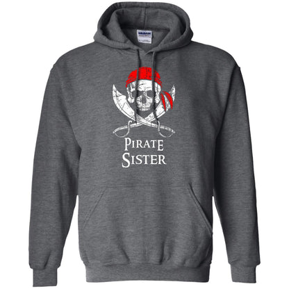 Family T-shirt Pirate Sister Jolly Roger Skull Crossbones Dark Heather