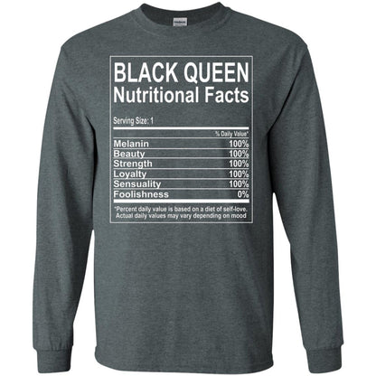Black Queen Nutritional Facts T-shirt Self Love Dark Heather