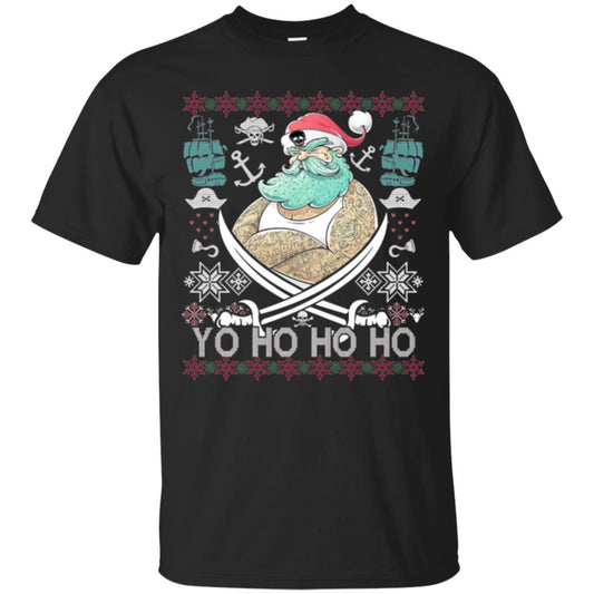 Christmas T-shirt Santa Pirate Black
