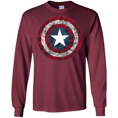 Film T-shirt Captain America Avengers Shield Comic Graphic Maroon