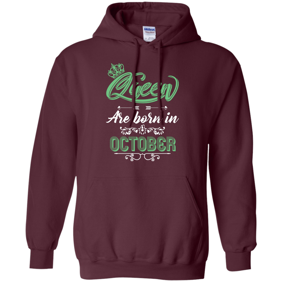 Brithday T-Shirt Queen Are Born In October Maroon