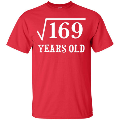 Square Root Of 169 13 Years Old 13th Birthday T-shirt Red