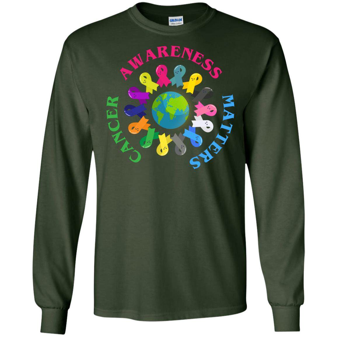All Cancer Ribbons For All Cancer Awareness T-shirt Forest Green