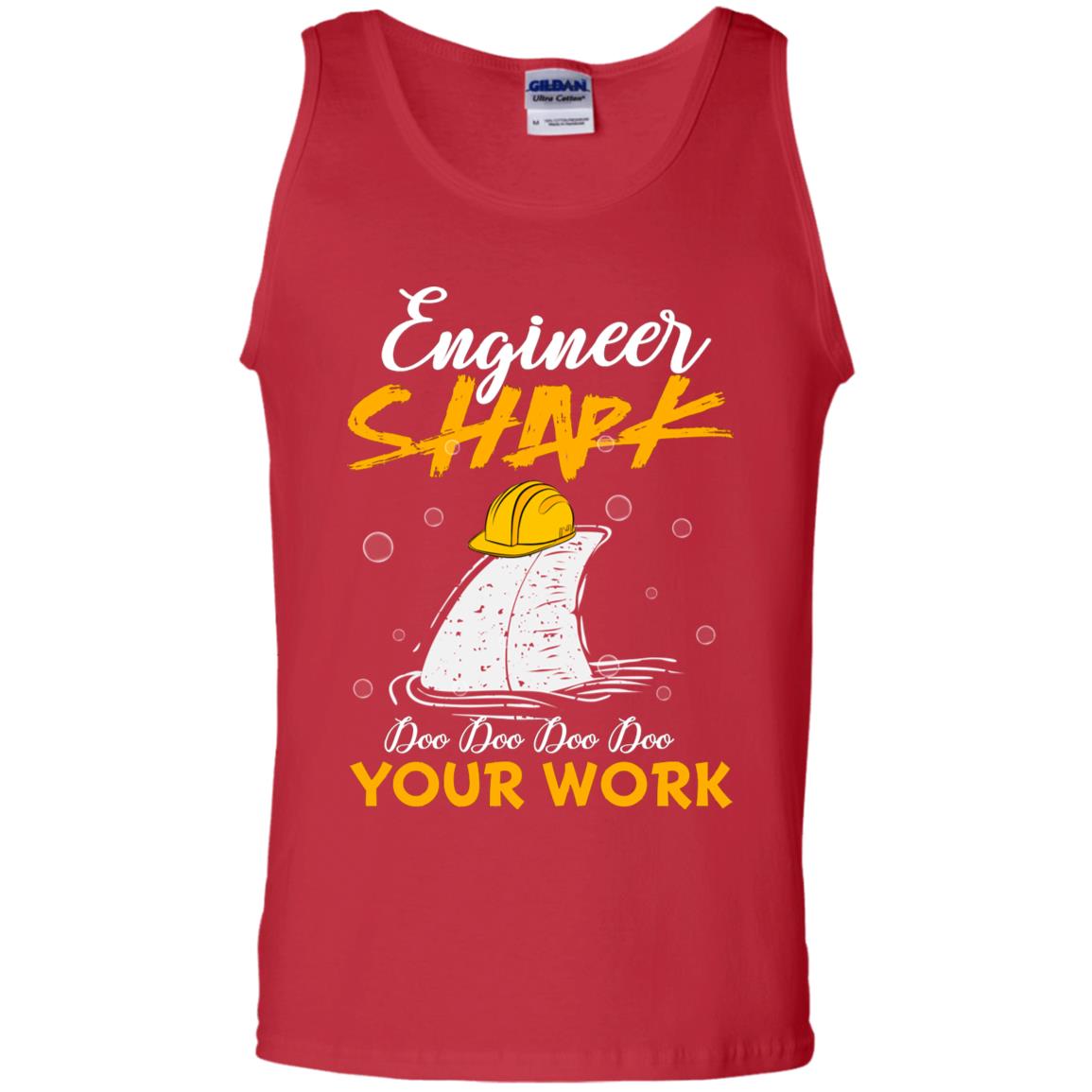 Engineer Shark Doo Doo Doo Your Work Engineering Shark Gift Shirt For Mens Or Womens Red