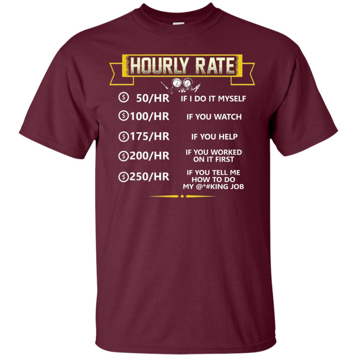Hvac Tech Hourly Rate Shirt Maroon