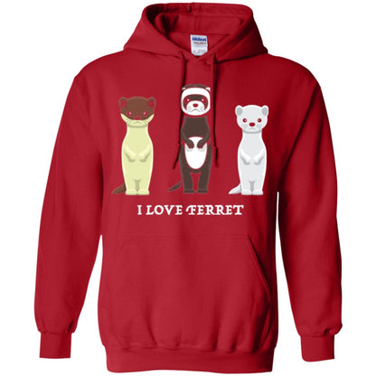 Ferret T-shirt I Love Ferret Red
