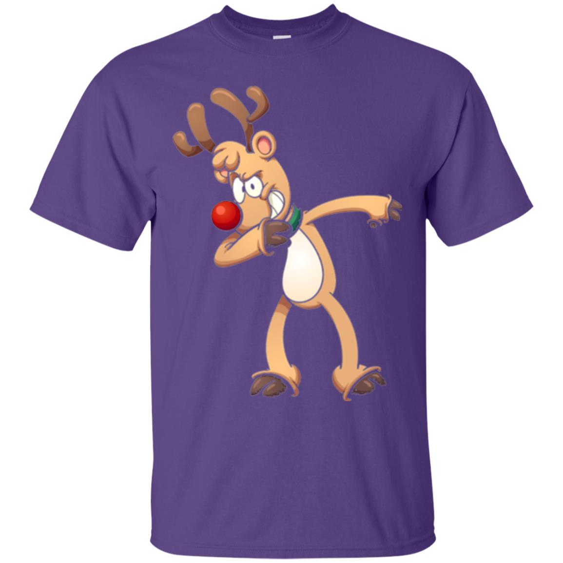 Christmas T-shirt Dabbing Reindeer Purple