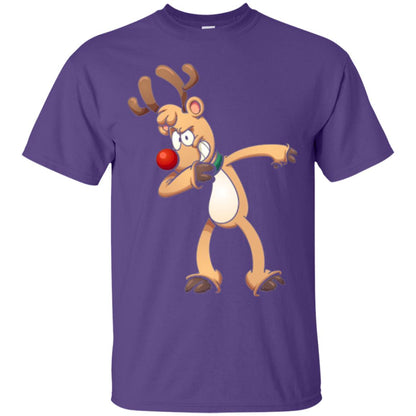 Christmas T-shirt Dabbing Reindeer Purple