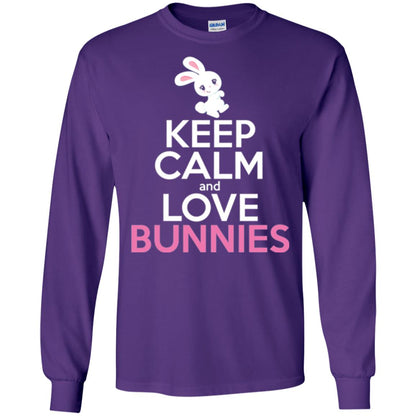 Bunny T-shirt Keep Calm And Love Bunnies Purple