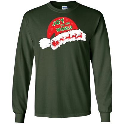 Christmas T-shirt Joy To The World Forest Green